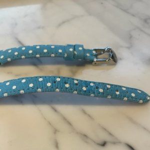 Michele Blue dot fabric genuine leather watchband 12mm